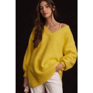 Anthropologie Pilcro Teddy V-Neck Tunic Sweater Size S